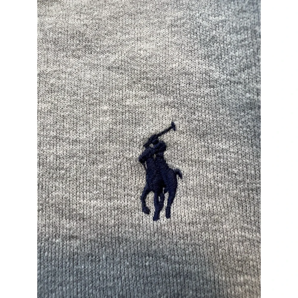 Polo Ralph Lauren Mens Hoodie L Gray Pullover Fleece Sweatshirt Pony Logo